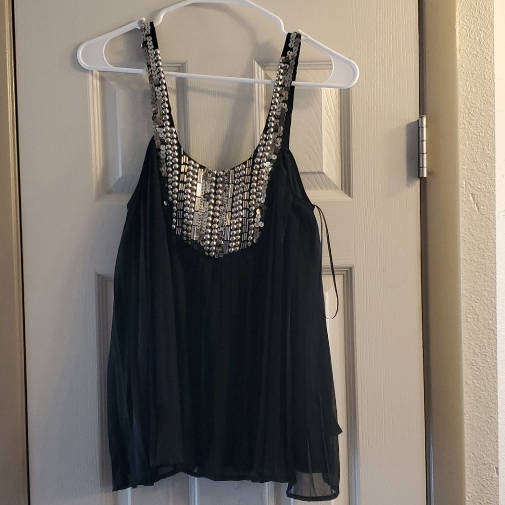 Gossip Girl Black Sequined tank blouse